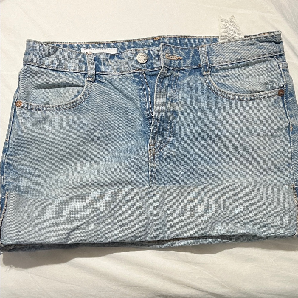 Zara Sky Blue Denim Skirt